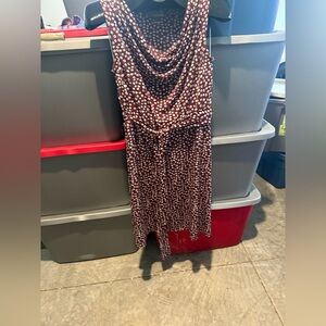 Elegant Brown Polka Dot Dress p70